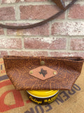 Floral Tooled Leather Snap Clutch