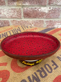 Red Ostrich Embossed Leather Valet Tray